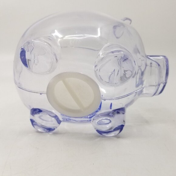BinTech Partners Advertising Plastic Coin Piggy Bank Clear Transparent Small - Picture 4 of 5